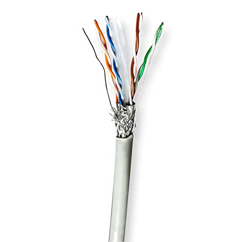 Nedis Netzwerk-Kabel Rollen | CAT6 | Litzenleitung | S/FTP | CCA | 100.0 m | Innenbereich | Rund | PVC | Grau | Kartonverpackung von NEDIS