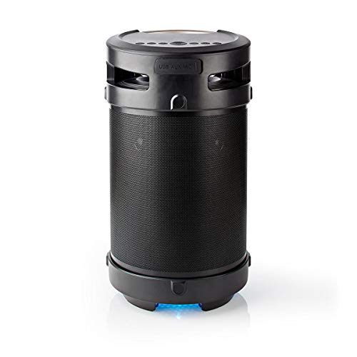 NEDIS Party Boombox | Bis zu 3,5 Stunden | 4.1 | 150 W | Medienwiedergabe: AUX/USB | IPX5 | Verknüpfbar | Tragegriff | Partylicht | Schwarz/Silber 0.80 m Silber/Schwarz von NEDIS
