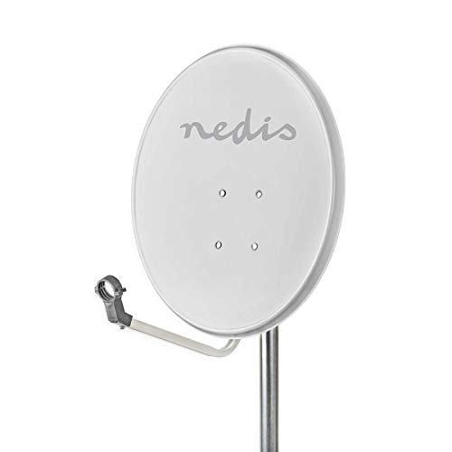 NEDIS Satellitenschüssel | Verstärkung dBi (bei Antennenkabel): 37.8 dB | Versatzwinkel: 28 ° | Polyester/Stahl | Grau 80.0 cm, 5412810298037 von NEDIS