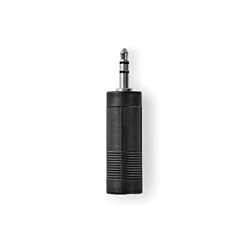 NEDIS Stereo-Audio-Adapter | 3.5 mm Stecker | 6.35 mm Buchse | Vernickelt | Gerade | ABS | Schwarz | 1 Stück | Box Schwarz von NEDIS