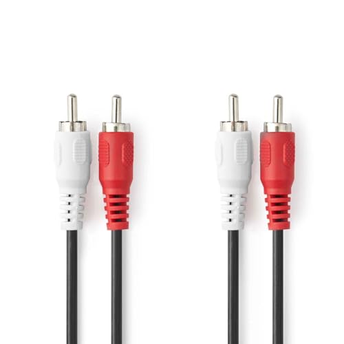 NEDIS Stereo-Audiokabel | 2x RCA Stecker | 2x RCA Stecker | Vernickelt | 1.00 m | rund | Schwarz | Plastikbeutel von NEDIS