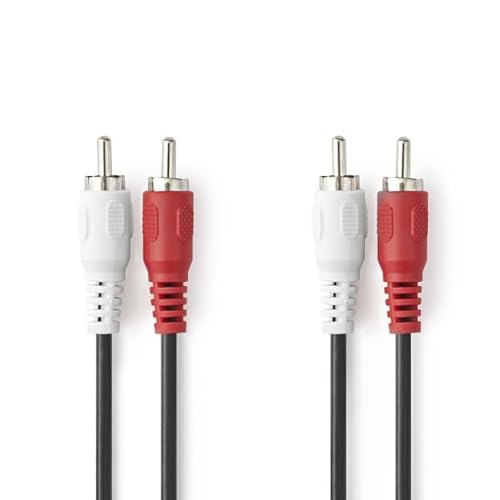 Nedis Stereo-Audiokabel - 2x RCA Stecker - 2x RCA Stecker - Vernickelt - 2.00 m - Rund - Schwarz - Label von NEDIS