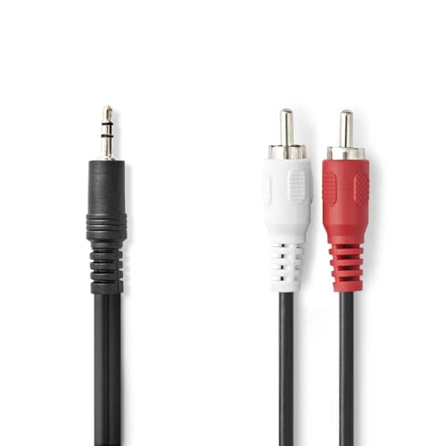 Nedis Stereo-Audiokabel - 3.5 mm Stecker - 2x RCA Stecker - Vernickelt - 2.00 m - Rund - Schwarz - Label Nedis Stereo-Audiokabel - 3.5 mm Stecker - 2x RCA Stecker - Vernickelt - 2.00 m - Rund - Schwarz - Label von NEDIS