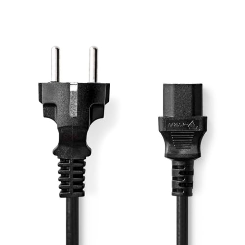NEDIS Stromkabel | Schutzkontaktstecker | IEC-320-C13 | Gerade | Gerade | Vernickelt | 3.00 m | Rund | PVC | Schwarz | Label von NEDIS