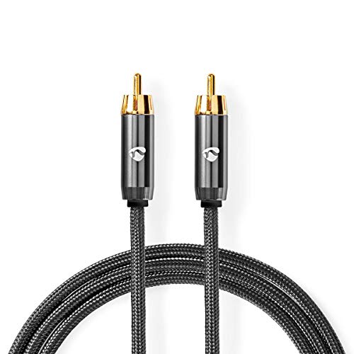 NEDIS - Subwoofer Kabel - RCA - Vergoldet - 5 m - rund - Metal - Anthrazit von NEDIS