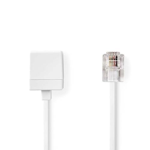 Nedis Telefon-Verlängerungskabel | RJ11 Stecker | RJ11 Buchse | 5.00 m | Kabeldesign: Flach | Kabeltyp: RJ11 | Weiss von NEDIS