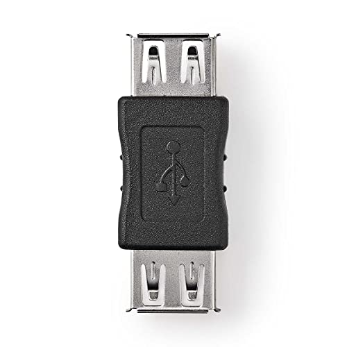 NEDIS USB-Adapter | USB 2.0 | USB-A Buchse | USB-A Buchse | Vernickelt | Gerade | PVC | ABS | Schwarz | Box Schwarz von NEDIS