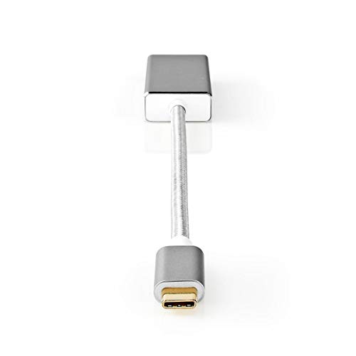 NEDIS USB Adapter | USB 3.2 Gen 1 | USB-CT Male | Mini DisplayPort Female | 0,20 m | rund | Gold Plated | Braided/Nylon | Silver | Cover Window Box von NEDIS