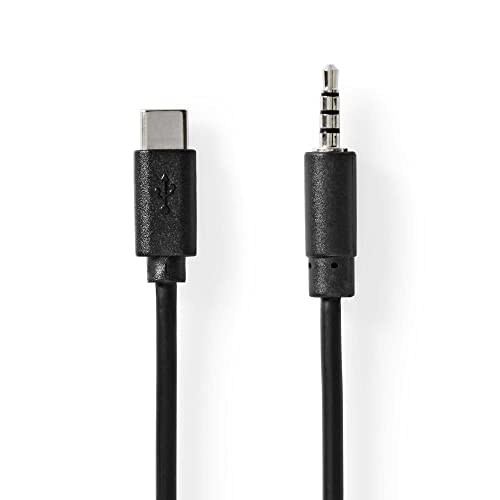 Nedis USB-C™ Adapter | USB 2.0 | USB-C™ Stecker | 3.5 mm Stecker | 1.00 m | Rund | Vernickelt | PVC | Schwarz | Box von NEDIS