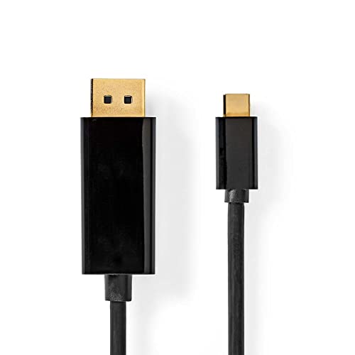 NEDIS USB-C™ Adapter | USB 3.2 Gen 1 | USB-C™ Stecker | DisplayPort Stecker | 4K@60Hz | 2.00 m | Rund | Vergoldet | PVC | Schwarz | Box von NEDIS