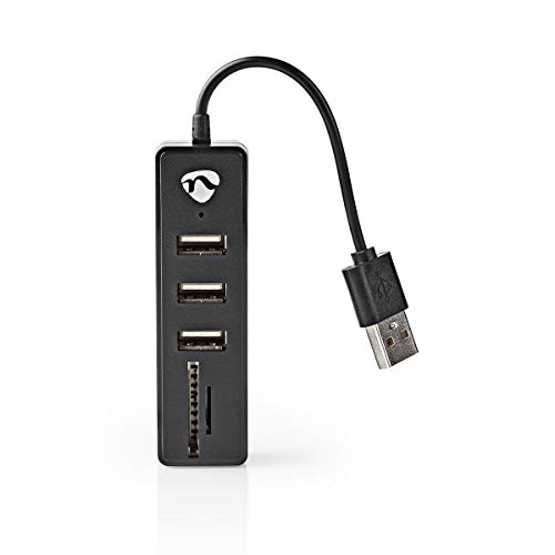 NEDIS USB-Hub 3-Port USB 2.0 Stromversorgung über USB SD & MicroSD / 3X USB 0.10 m Schwarz von NEDIS