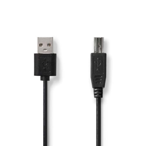 NEDIS USB-Kabel | USB 2.0 | USB-A Stecker | USB-B Stecker | 480 Mbps | Vernickelt | 3.00 m | rund | PVC | Schwarz | Aufhänger von NEDIS