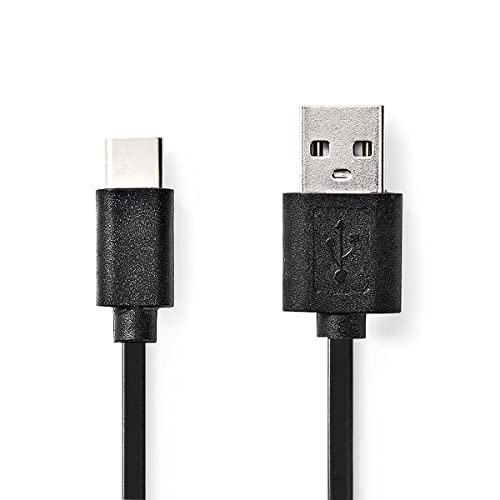 NEDIS USB-Kabel | USB 2.0 | USB-A Stecker | USB-Typ-C ™ Stecker | 480 Mbps | 60 W | Vernickelt | 0.10 m von NEDIS