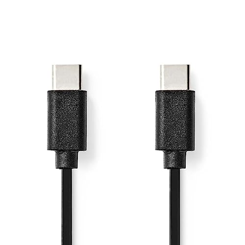 NEDIS USB-Kabel | USB 2.0 | USB-Typ-C ™ Stecker | USB-Typ-C ™ Stecker | 480 Mbps | 60 W | Vernickelt | 1.00 m | rund | PVC | Schwarz | Plastikbeutel von NEDIS