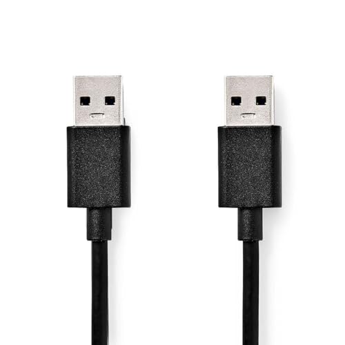 NEDIS USB-Kabel - USB 3.2 Gen 1 - USB-A Stecker - USB-A Stecker - 5 Gbps - Vernickelt - 1.00 m - Rund - PVC - Schwarz - Box von NEDIS