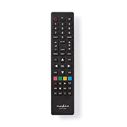 NEDIS Universal-Fernbedienung Programmierbar 4 Geräte Clear Lay-Out Infrarot Schwarz Schwarz TVRC1140BK von NEDIS