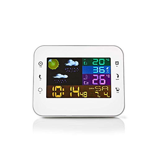 NEDIS Wetterstation - Innen- und Aussenbereich - Inklusive schnurloser Wettersensor - Wettervorhesage - Zeitdisplay - Farb-LCD-Anzeige - Weckerfunktion von NEDIS