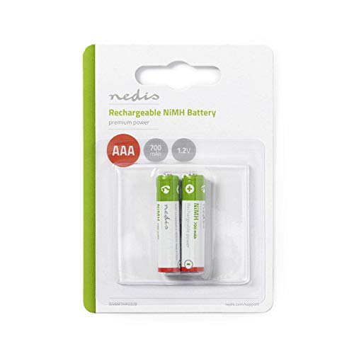 NEDIS Wiederaufladbarer NI-MH-Akku AAA 1.20 V AAA 700 mAh vorgeladen Blister 2 Stück, BANM7HR032B NEDIS Wiederaufladbarer NI-MH-Akku AAA 1.20 V AAA 700 mAh vorgeladen Blister 2 Stück, BANM7HR032B von NEDIS
