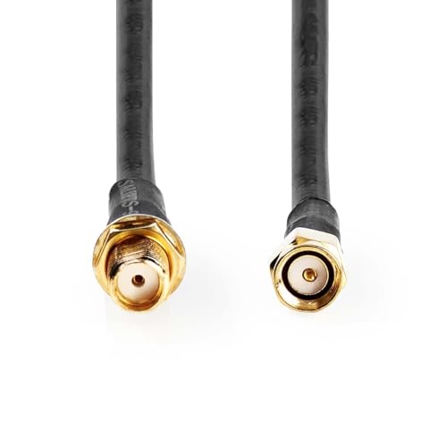 Nedis Antennenkabel - SMA-Stecker - SMA-Buchse - Vergoldet - 50 Ohm - Doppelt geschirmt - 10.0 m - Rund - PVC - Schwarz - Label von NEDIS