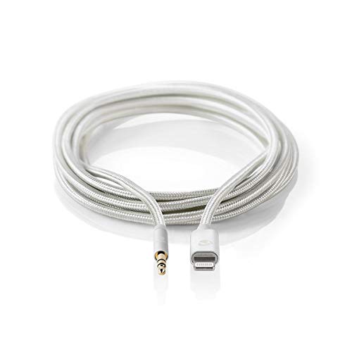 Nedis - Apple Lightning Adapter - 3.5 mm Stecker - Vergoldet - 1.00 m - rund - Nylonhülle - Aluminium - Weiss Nedis - Apple Lightning Adapter - 3.5 mm Stecker - Vergoldet - 1.00 m - rund - Nylonhülle - Aluminium - Weiss von NEDIS