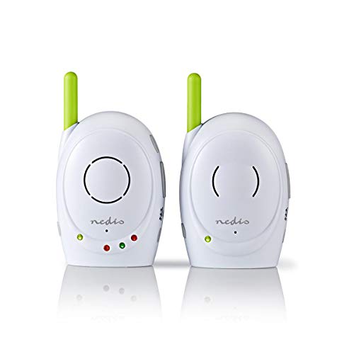Nedis Audio-Baby-Monitor – Kabellose Babyphones mit Gegensprechfunktion und 300 m Reichweite – 2er-Set – Grün/Weiß von NEDIS