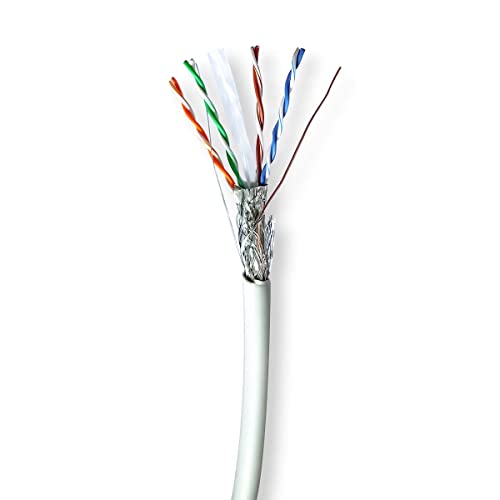 Nedis CAT6 | Solid | S/FTP | Reines Kupfer | 305.0 m | Innenbereich | Rund | LSZH | Grau | Kartonverpackung von NEDIS