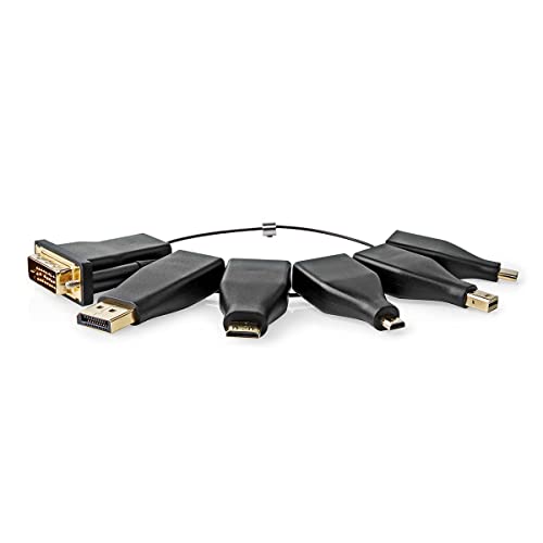 Nedis CCGB34999BK HDMI™ -Adapter | DisplayPort Stecker/DVI-D 24+1-Pin Stecker/HDMI™ Micro Stecker/HDMI™ Mini Stecker/Mini DisplayPort Stecker/USB-C™ Stecker | Schwarz von NEDIS