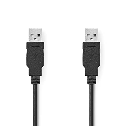 Nedis CCGP60000BK50 USB-Kabel | USB 2.0 | USB-A Stecker | USB-A Stecker | 480 Mbps | Vernickelt | 5.00 m | rund | PVC | Schwarz | Plastikbeutel von NEDIS