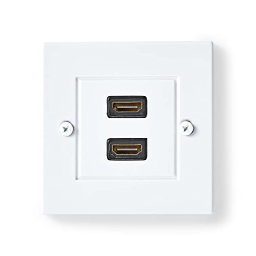 Nedis CVGP34955WT HDMI™-Wanddose | 2X HDMI™ Female | 4K@60Hz | HDMI™ Buchse | Schwarz | 18 Gbps | Vergoldet | 85 mm | 8 mm | 85 mm | Umschlag von NEDIS