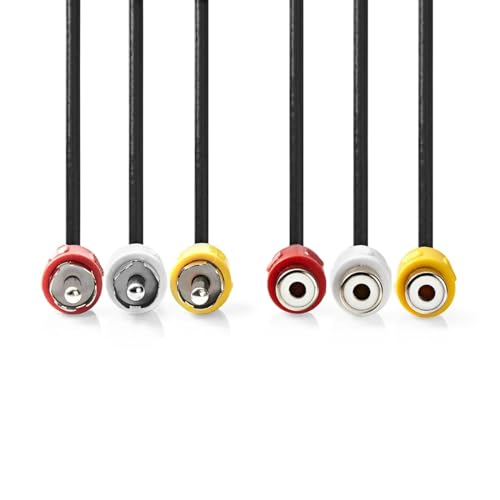 Nedis Composite-Videokabel - 3x Cinch-Stecker - 3x Cinch Buchse - Vernickelt - 480p - 2.00 m - Rund - PVC - Schwarz - Label Nedis Composite-Videokabel - 3x Cinch-Stecker - 3x Cinch Buchse - Vernickelt - 480p - 2.00 m - Rund - PVC - Schwarz - Label von NEDIS