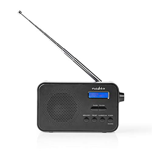 Nedis - DAB + Radio - Tragbare Ausführung - DAB+ / FM - 1.3" - Wecker - Batteriebetrieben - Digital - 3.6 W - Kopfhörerausgang - Sleep Timer - Schwarz von NEDIS
