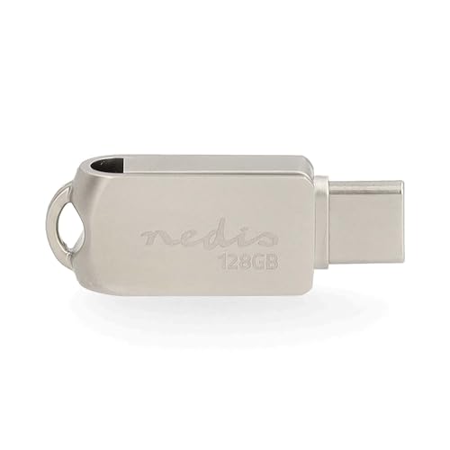 Nedis Flash Laufwerk - 128 GB - USB-A/USB-C - Lesegeschwindigkeit: 110 MB/s - Schreibegeschwindigkeit: 30 MB/s von NEDIS