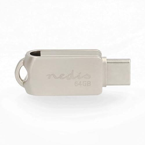 Nedis Flash Laufwerk - 64 GB - USB-A/USB-C - Lesegeschwindigkeit: 90 MB/s - Schreibegeschwindigkeit: 20 MB/s von NEDIS