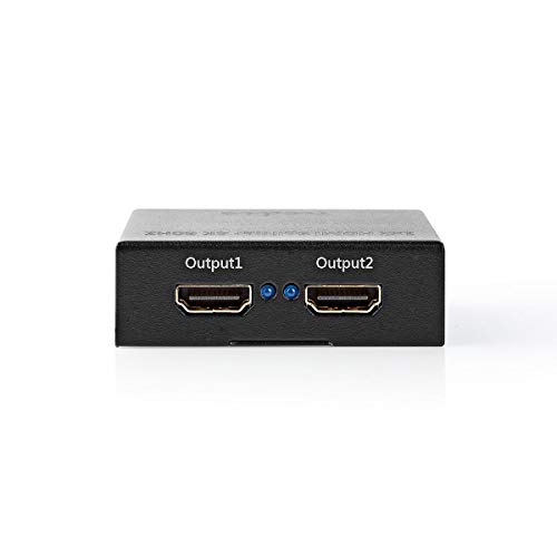 Nedis HDMI Splitter - 2-Port - HDMI Eingang - 2X HDMI Ausgang - 4K 60Hz - 18 Gbps - Metall - Anthrazit von NEDIS