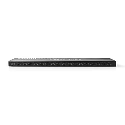 Nedis HDMI Splitter - 2 x 8-Port - HDMI Eingang -USB A Buchse - 16x HDMI Ausgang - 18 Gbps - Metall - Anthrazit von NEDIS