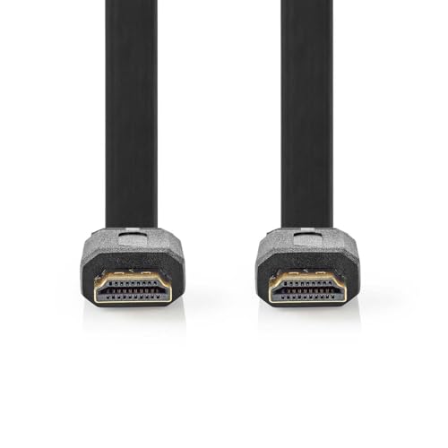 Nedis High Speed ​​HDMI Kabel mit Ethernet - HDMI Stecker - HDMI Stecker - 4K@30Hz - 10.2 Gbps - 1.50 m - Flach - PVC - Schwarz - Label von NEDIS