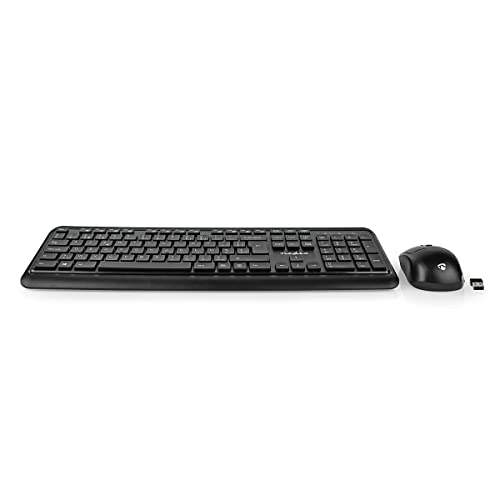 Nedis KBMCW100BKBE Maus und Tastatur-Set | Wireless | Maus- und Tastaturverbindung: USB | 800/1200 / 1600 DPI | Einstellbar DPI | AZERTY | BE-Layout von NEDIS