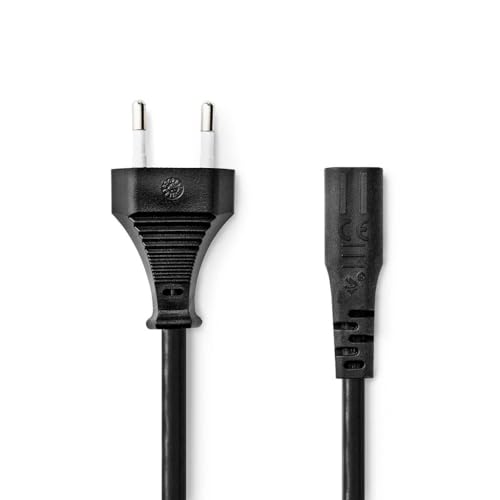 Nedis Stromkabel - Euro Männlich - IEC-320-C1 - Gerade - Gerade - Vernickelt - 2.00 m - Flach - PVC - Schwarz - Box von NEDIS