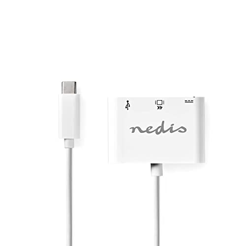 Nedis USB-Adapter - USB 3.1 - USB Type-C™ Stecker - HDMI/USB-A Buchse/USB-Typ-C Buchse - 0.20 m - rund - Vernickelt - PVC - Weiss von NEDIS