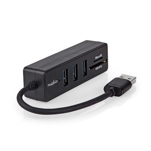 Nedis USB-Hub | USB-A Stecker | 3X USB A Buchse | 5-Port Port(s) | USB 3.2 Gen 1 | Stromversorgung über USB | 5 Gbps | SD & MicroSD von NEDIS