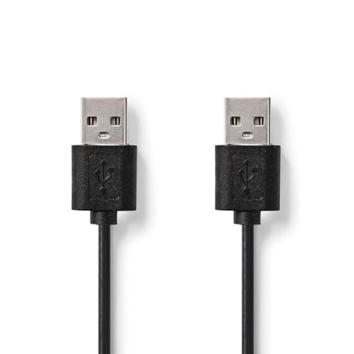 Nedis USB-Kabel | USB 2.0 | USB-A Stecker | USB-A Stecker | 480 Mbps | Vernickelt | 2.00 m | rund | PVC | Schwarz | Aufhänger von NEDIS