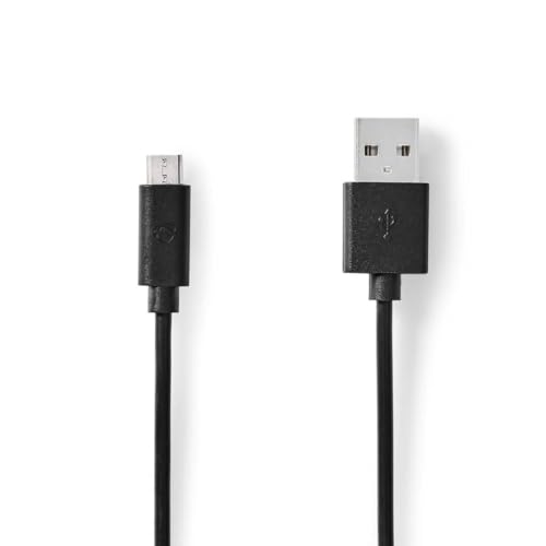 Nedis USB-Kabel | USB 2.0 | USB-A Stecker | USB Micro-B Stecker | 480 Mbps | 10 W | Vernickelt | 1.00 m | rund | PVC | Schwarz | Plastikbeutel von NEDIS