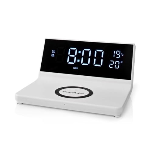 Nedis Wecker Kabelloses Ladegreät | Qi Zertifiziert | 5/7.5/10 / 15 W | USB-A Stecker | 2 Alarmzeiten | Snooze-Funktion von NEDIS