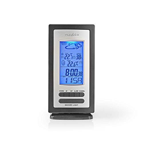 Nedis - Wetterstation - Alarm - Hygrometer - Außensensor - Schwarz/Silber von NEDIS