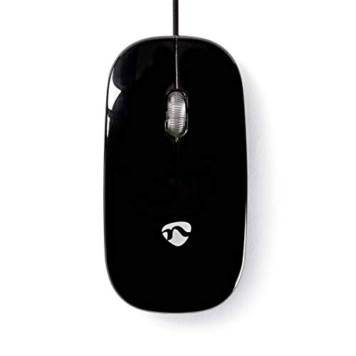 Nedis Wired Mouse MSWD200BK Scroll-Rad, PC-Maus, PC/Mac, 2-Wege, Schwarz von NEDIS