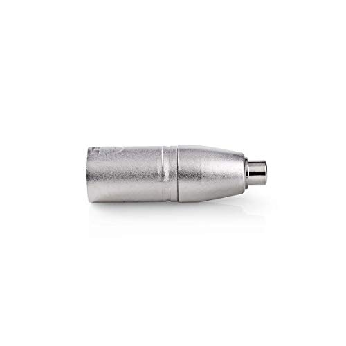 Nedis XLR-Adapter - XLR 3-Pin Stecker - Cinch Buchse - Vernickelt - Gerade - 10 Stück - Metall - Silber von NEDIS
