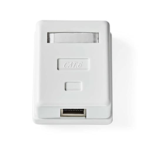 Network Wall Box | On-Wall | 1 Port(s) | STP CAT6 | Straight | Female | Gold Plated | PVC | White | Polybag von NEDIS