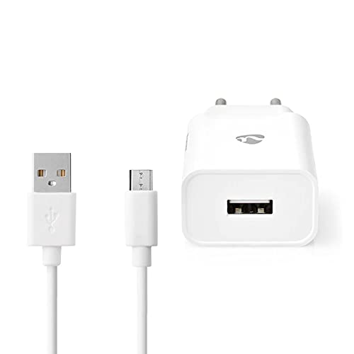 Netzladegerät - 12 W - Schnellladefunktion - 2.4 A - Anzahl der Ausgänge: 1 - USB-A - Micro USB (Lose) Kabel - 1.00 m - Single Voltage Output von NEDIS