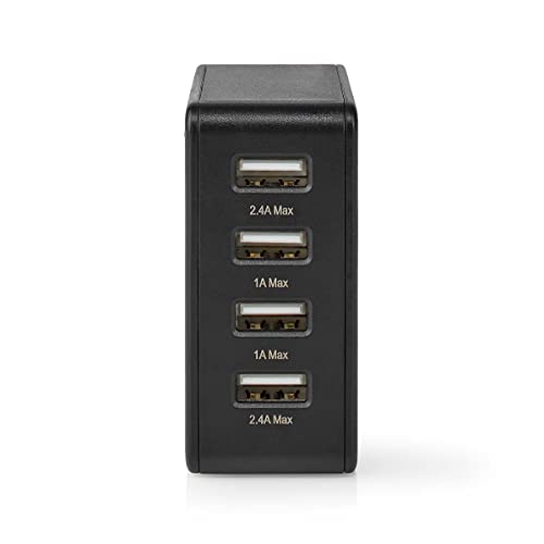 Netzladegerät - 24 W - Schnellladefunktion - 4X 2.4 A - Anzahl der Ausgänge: 4-4X USB-A - Kein Kabel im Lieferumfang enthalten - Single Voltage Output von NEDIS