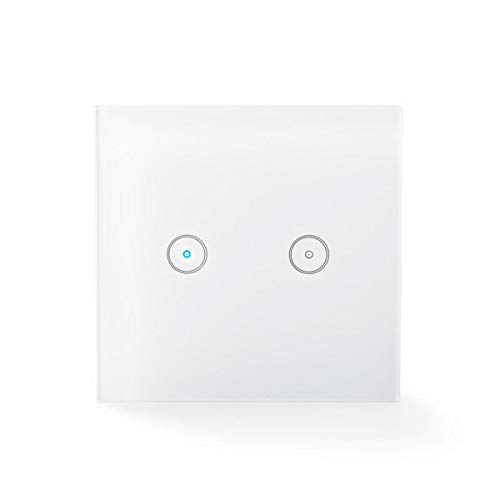 SmartLife Wandschalter - Wi-Fi - Dual - Wandhalterung - 1000 W - Android/IOS - Glas - Weiss von NEDIS